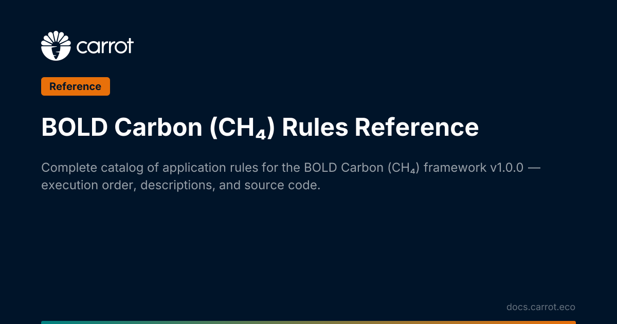 BOLD Carbon (CH₄) Rules Reference | Carrot Documentation